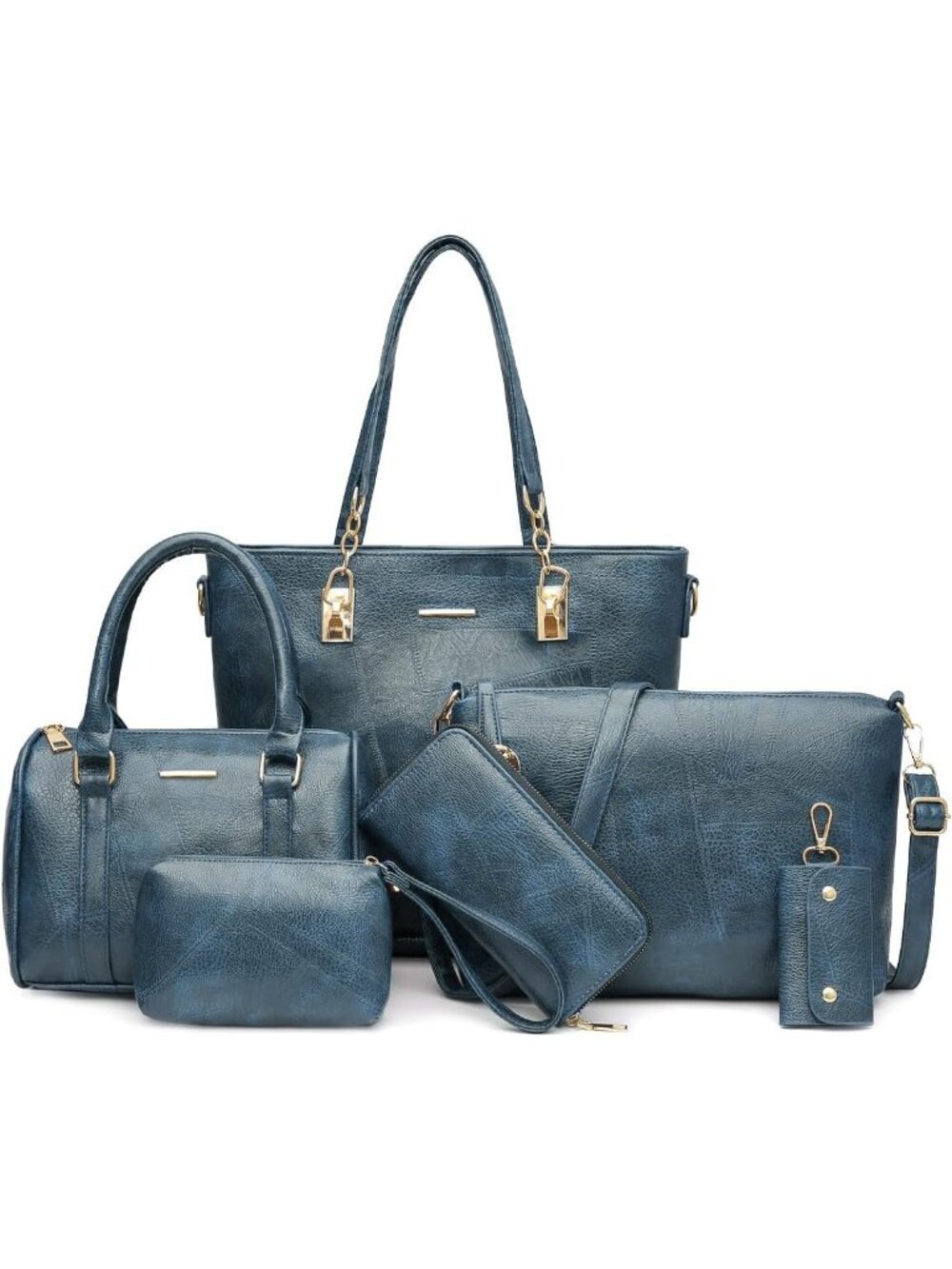 Women's Denim Blue Stylish Satchel Handbag Tote With Top Handle Shoulder Bag